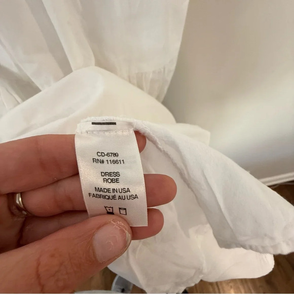 Amadi Cordelia Anthropologie White Crisp Puff Sleeve Tiered Midi Dress XS 1554 - Picture 8 of 13